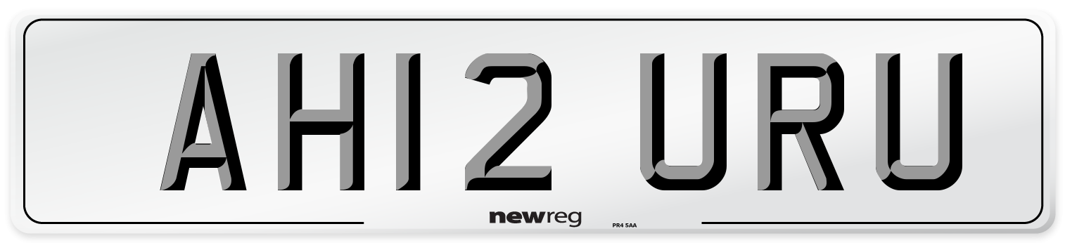 AH12 URU Number Plate from New Reg